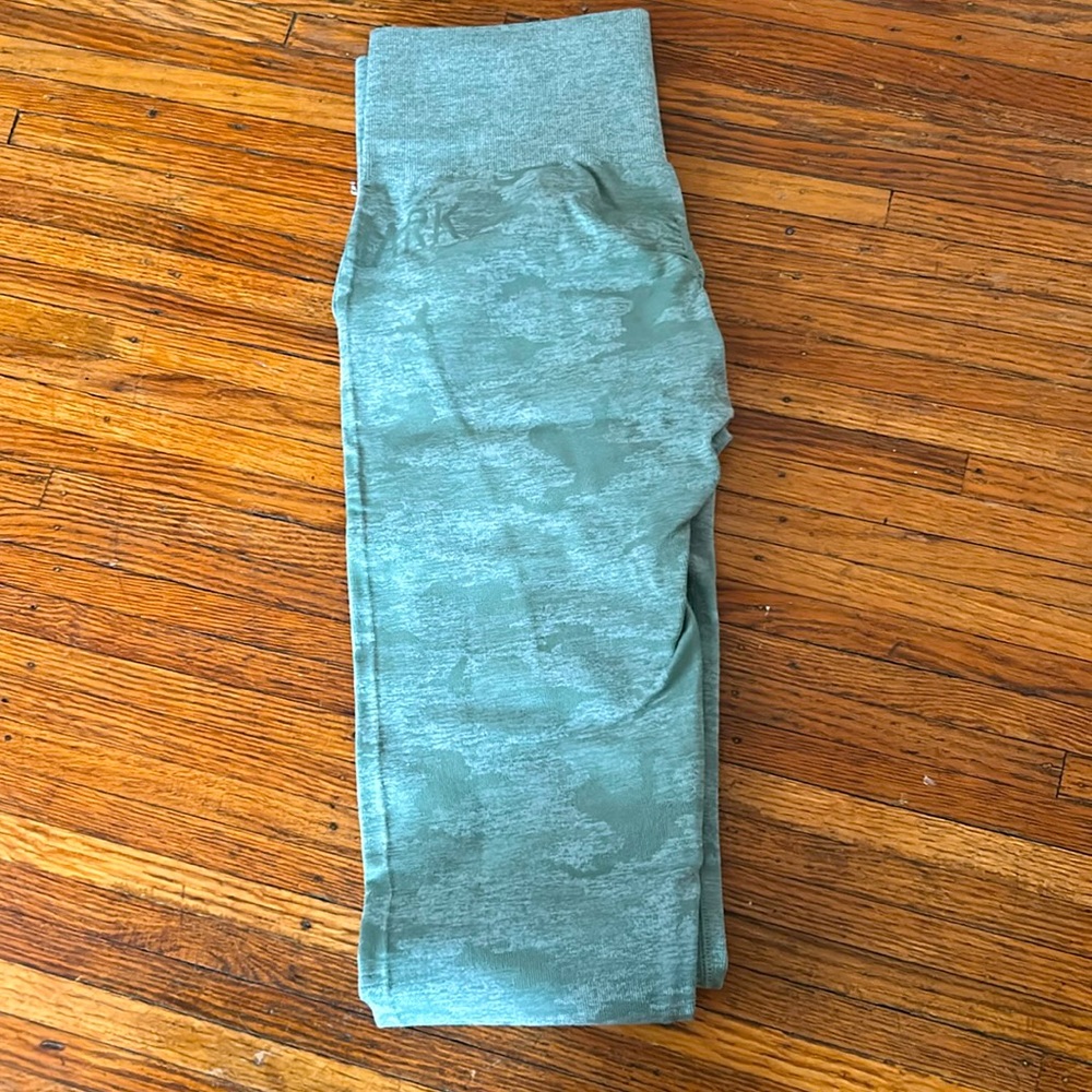 Green camo gymshark leggings size medium